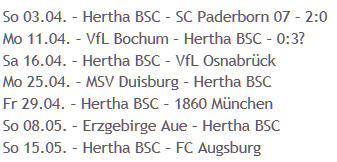 Hertha BSC Restprogramm Aufstieg Bundesliga