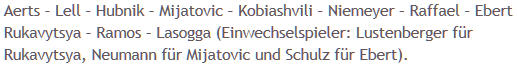 Mannschaftsaufstellung Hertha BSC SC Paderborn 07