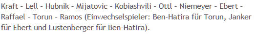 Mannschaftsaufstellung Hertha BSC Werder Bremen