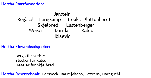 Dezember 2015 - Mannschaftsaufstellung - SV Darmstadt 98 - Hertha BSC