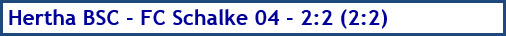 Hertha BSC - FC Schalke 04 - 2:2 (2:2) - Spielergebnis - Januar 2019