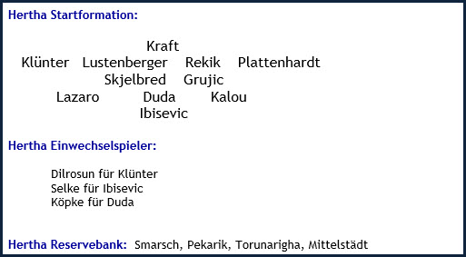 FC Augsburg - Hertha BSC - 3:4 (1:0) - Mannschaftsaufstellung - Mai 2019
