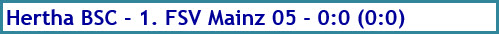 Hertha BSC - 1. FSV Mainz 05 - 0:0 (0:0) - Spielergebnis - Dezember - 2020
