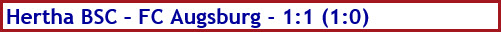 Hertha BSC - FC Augsburg - 1:1 (1:0) - Spielergebnis - November - 2021