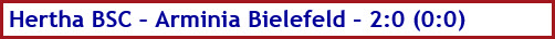 Hertha BSC - Arminia Bielefeld - 2:0 (0:0) - Spielergebnis - Dezember - 2021