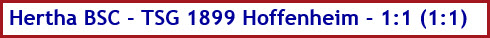 Hertha BSC - TSG 1899 Hoffenheim - 1:1 (1:1) - Spielergebnis - Oktober - 2022