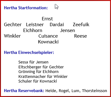 Hertha BSC - SC Paderborn 07 - 0:2 (0:1) - Mannschaftsaufstellung - September - 2025