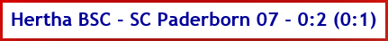 Hertha BSC - SC Paderborn 07 - 0:2 (0:1) - Spielergebnis - September - 2025