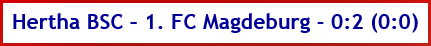 Hertha BSC – 1. FC Magdeburg - 0:2 (0:0) - Spielergebnis - Dezember - 2025