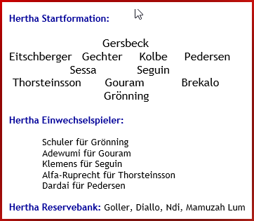 Eintracht Braunschweig - Hertha BSC – 3:5 (2:2) - Mannschaftsaufstellung - August - 2026 Eintracht Braunschweig - Hertha BSC – 3:5 (2:2) - Mannschaftsaufstellung - August - 2026