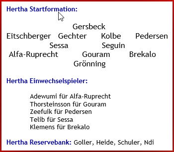 SSV Jeddeloh II - Hertha BSC – 0:2 (0:0) - Mannschaftsaufstellung - Oktober - 2026 SSV Jeddeloh II - Hertha BSC – 0:2 (0:0) - Mannschaftsaufstellung - Oktober - 2026